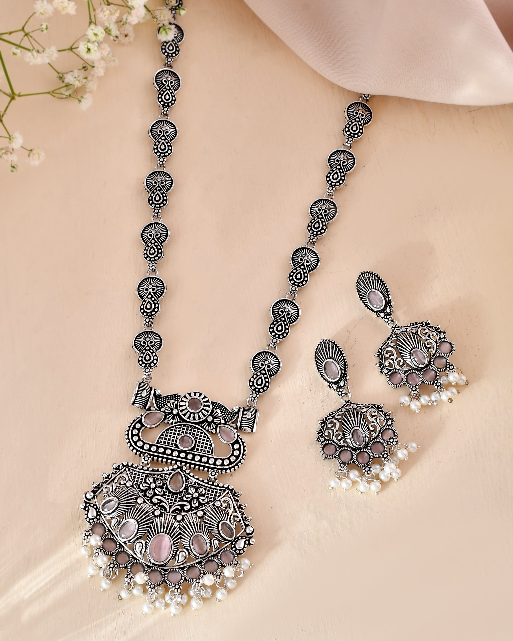 Gulabi Shringar Dandiya Necklace Set